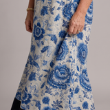 Elisabeth | Abito midi boho con stampa floreale in porcellana