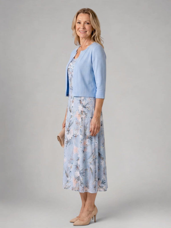 Marlene | Abito midi floreale con giacca corta