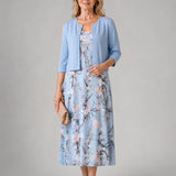 Marlene | Abito midi floreale con giacca corta
