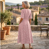 Esther - Abito Midi Elegante A Pois Che Snellisce IL Ventre