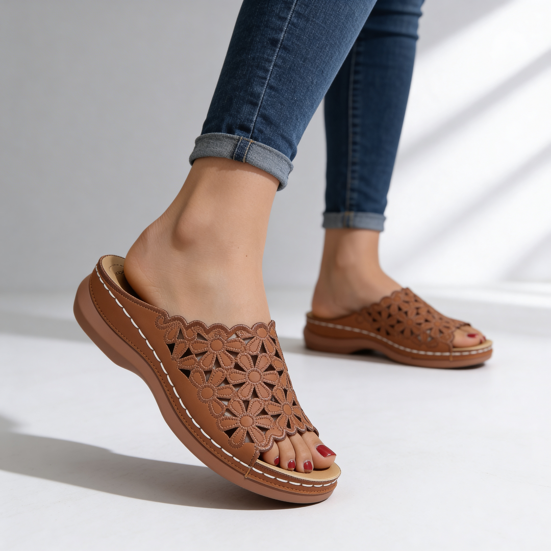 Lila Rae Floral Orthopedic Sandals