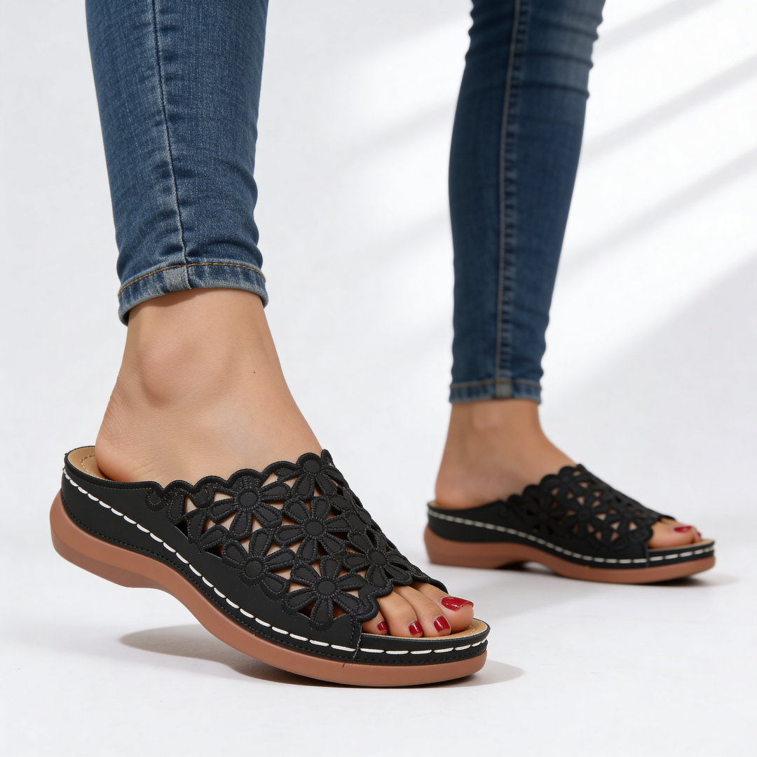 Lila Rae Floral Orthopedic Sandals