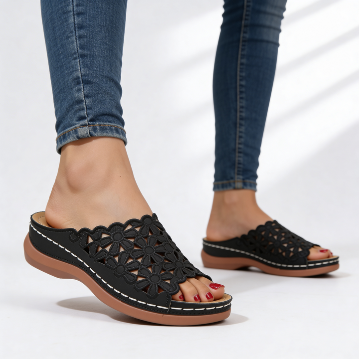 Lila Rae Floral Orthopedic Sandals