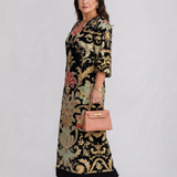 Gisela | Abito midi boho con motivo vintage e tasche