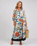 Hanna | Abito midi boho con stampa botanica