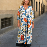 Hanna | Abito midi boho con stampa botanica