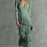 Chiara | Abito Elegante con Maniche a Frange