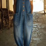 Nancy | Salopette in Denim di Cotone Lavato Vintage