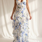 Uri | Abito Midi Floreale con Rouches