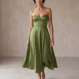 Liora | Abito Midi Elegante Senza Spalline