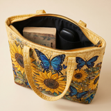 Borsa Artigianale - Girasoli e Farfalle Blu