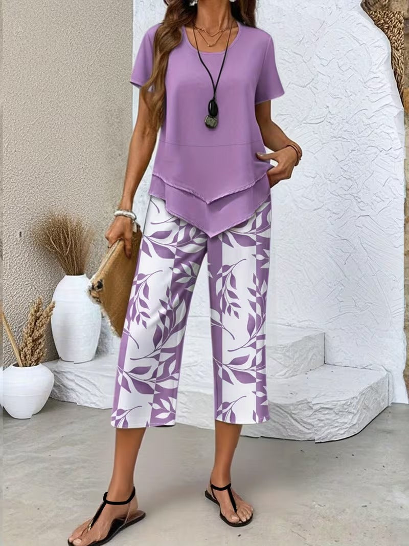 Galella | Top and printed pants set