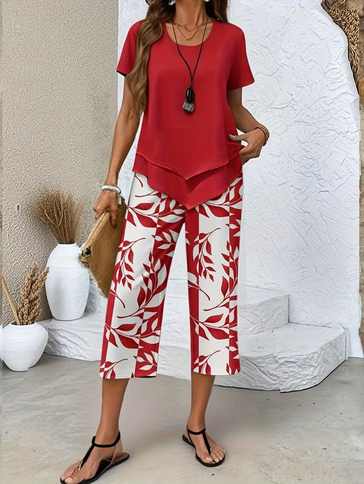 Galella | Top and printed pants set