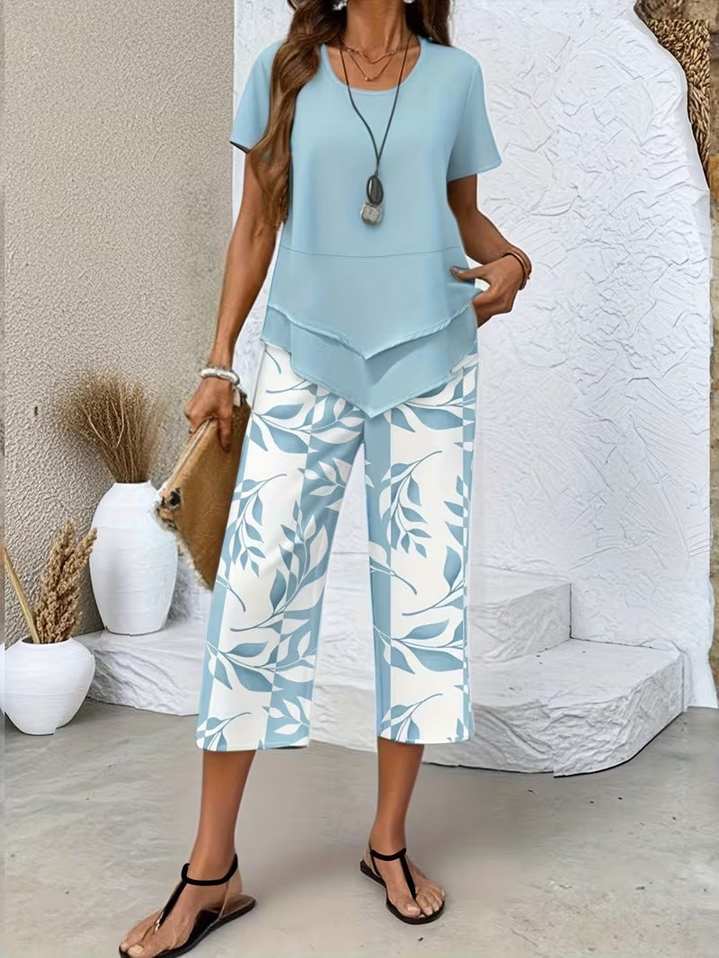 Galella | Top and printed pants set