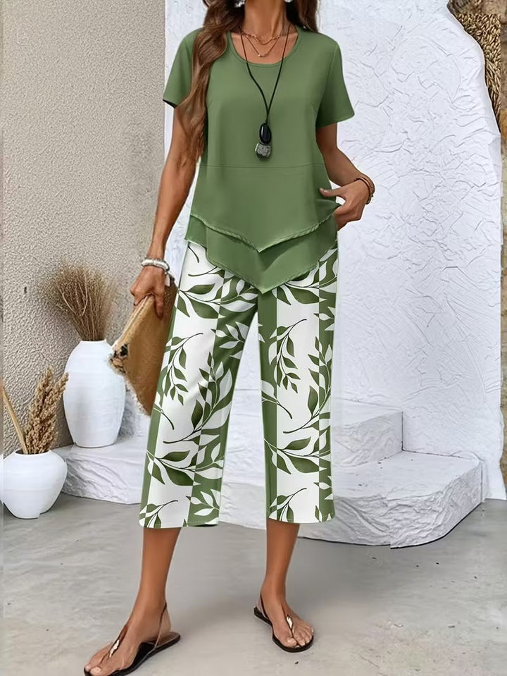 Galella | Top and printed pants set