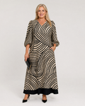 Mareike | Abito midi boho con stampa astratta a onde