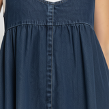 Miranda - Abito Maxi in Denim Lavato Vintage con Sensazione di Cotone Morbido