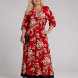Romy | Abito midi boho con stampa floreale vintage