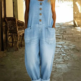 Nancy | Salopette in Denim di Cotone Lavato Vintage