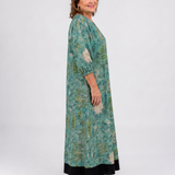 Sina | Abito midi boho con stampa di motivi botanici