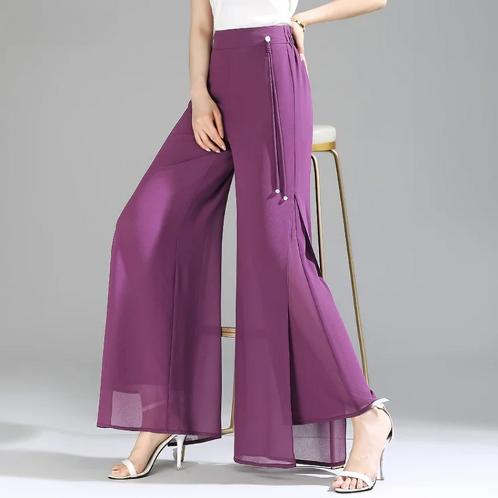 Olivia Chiffon Wide-Leg Pants