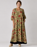Wilhelmine | Abito midi boho con stampa botanica