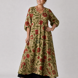 Wilhelmine | Abito midi boho con stampa botanica