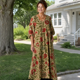 Wilhelmine | Abito midi boho con stampa botanica